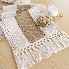Load image into Gallery viewer, COMFEYA Boho Table Runner with Tassels - White (175cm)