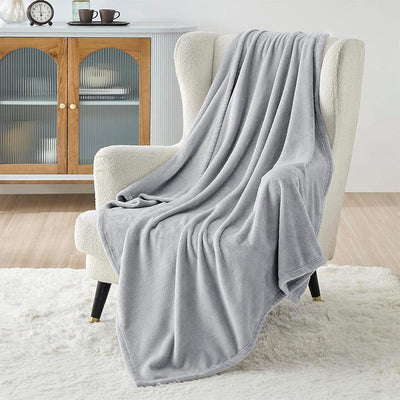 COMFEYA 150x200cm Ultra-Soft Fleece Blanket - Light Grey