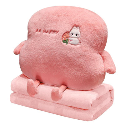 COMFEYA 2-in-1 Soft Plush Blanket Pillow - Pink