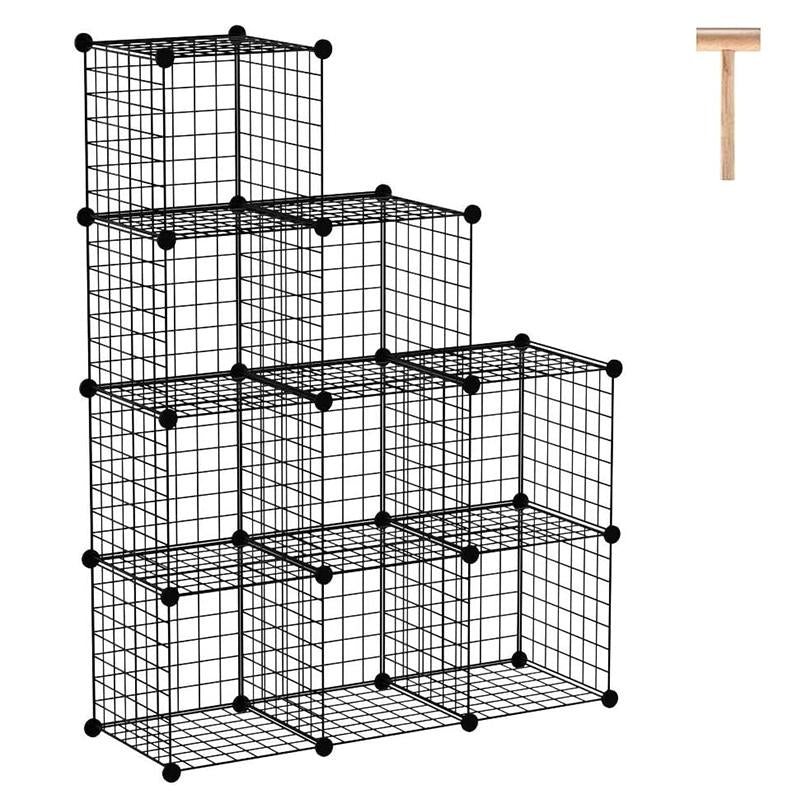 STORFEX 9-Cube DIY Metal Storage Shelf - Black
