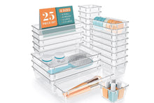 Load image into Gallery viewer, 25 Piece Clear Drawer Organiser Set