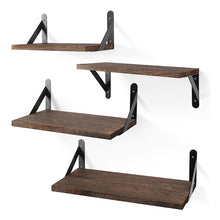 Load image into Gallery viewer, STORFEX Wooden Wall Mounted Floating Shelves - 4 Pack - Brown