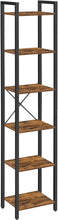 Load image into Gallery viewer, VASAGLE 6-Tier Bookshelf - Rustic Brown &amp; Black