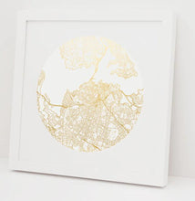 Load image into Gallery viewer, Auckland Mapscape Framed Foil Print (White) - 100% NZ