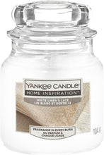 Load image into Gallery viewer, Yankee Candle: Home Inspiration Small Jar Linen &amp; Lace (104g)