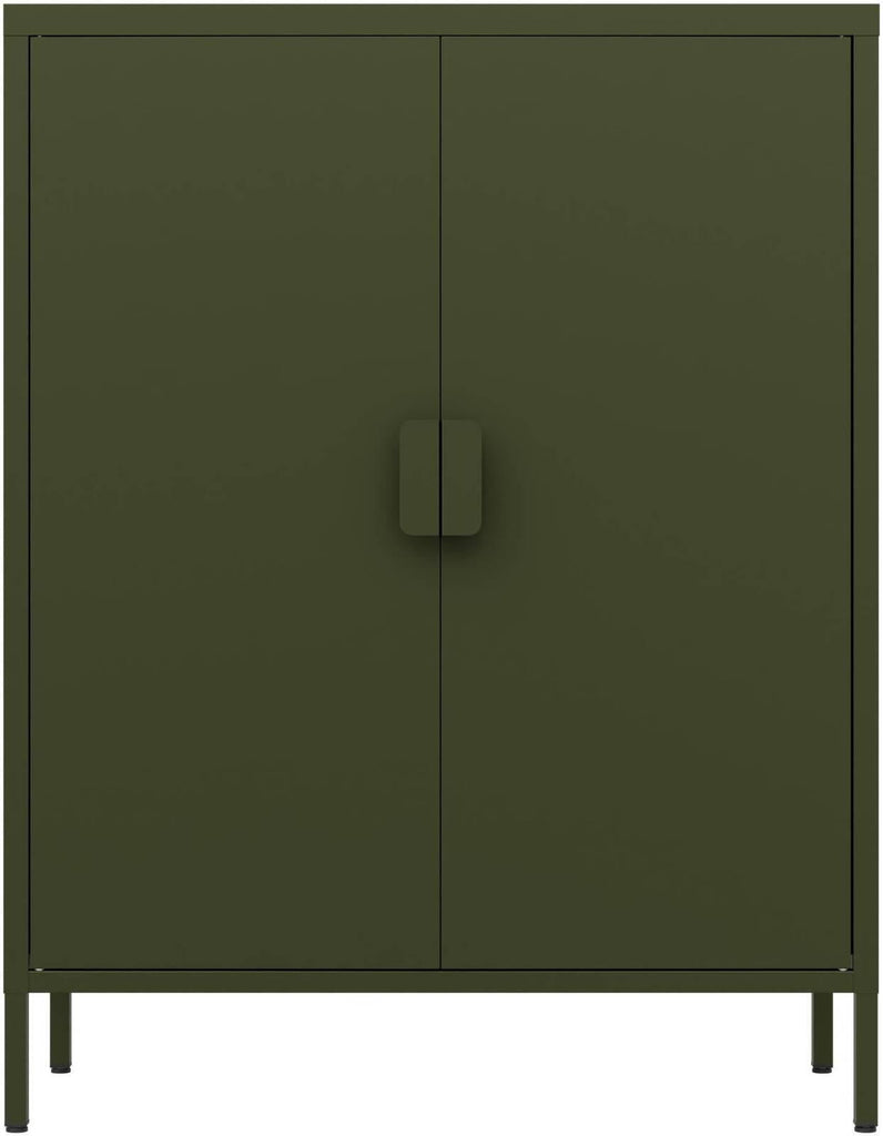 Fraser Country: Milan Metal Storage Cabinet 2 Swing Doors - Olive Green