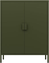 Load image into Gallery viewer, Fraser Country: Milan Metal Storage Cabinet 2 Swing Doors - Olive Green