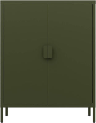 Fraser Country: Milan Metal Storage Cabinet 2 Swing Doors - Olive Green