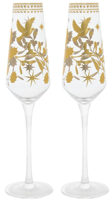 Maxwell & Williams: White Christmas Prosecco Glasses - Gold (Set of 2 - 240ml)