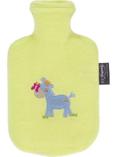 Fashy: Hot Water Bottle Kids - Embroidered Fleece Light Green