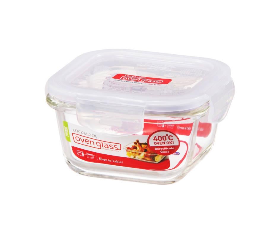 Lock n Lock Glass Euro Square Container - Lock & Lock