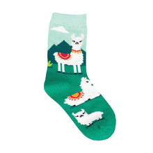 Load image into Gallery viewer, Socksmith: Yo Llama - Mint, Kids (4 - 7 yrs)