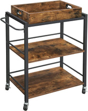 Load image into Gallery viewer, Vasagle Bar Trolley With Removable Tray - Rustic Brown