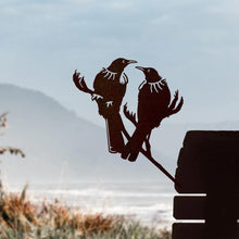 Load image into Gallery viewer, MetalBird Tui Twosome Garden Art