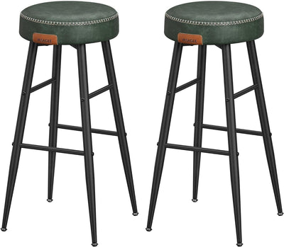 VASAGLE Ekho Collection Bar Stools Set of 2 - Forest Green