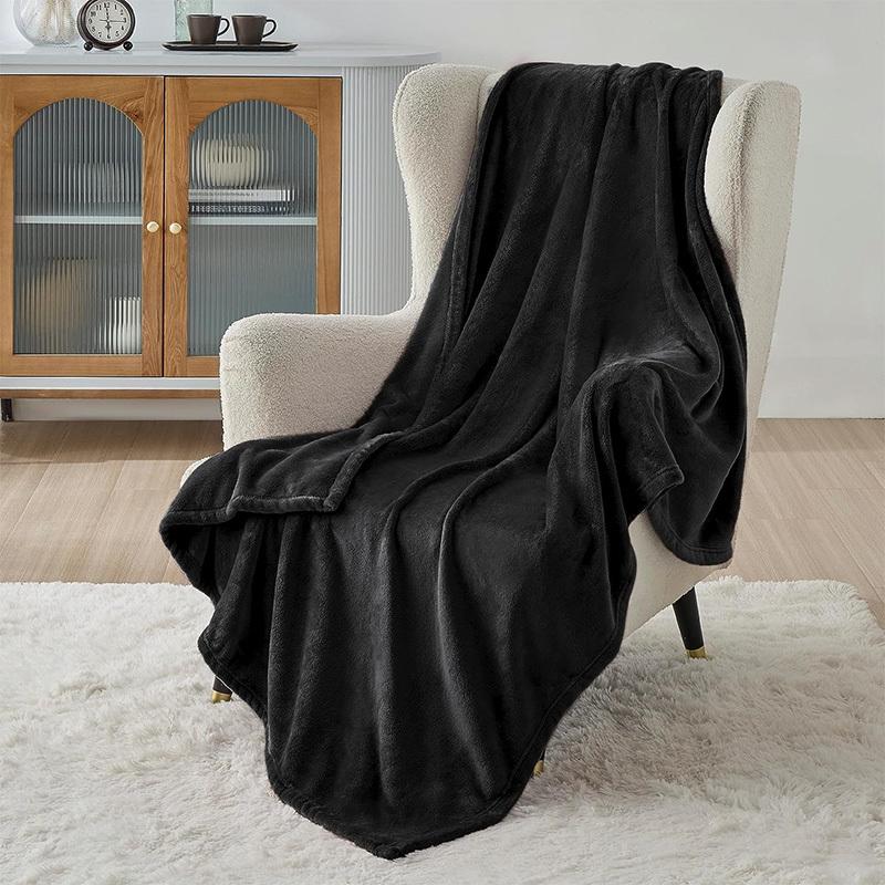 COMFEYA 150x200cm Ultra-Soft Fleece Blanket - Black