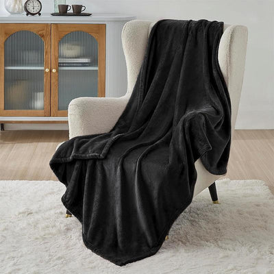 COMFEYA 150x200cm Ultra-Soft Fleece Blanket - Black