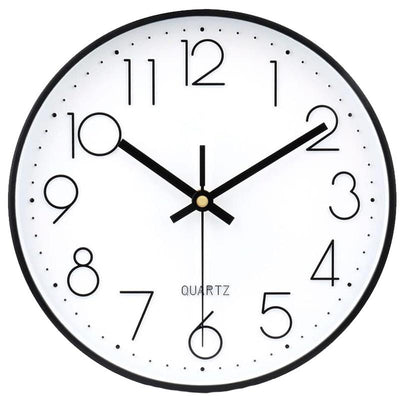 Battery Powered No-Tick Wall Clock - Black