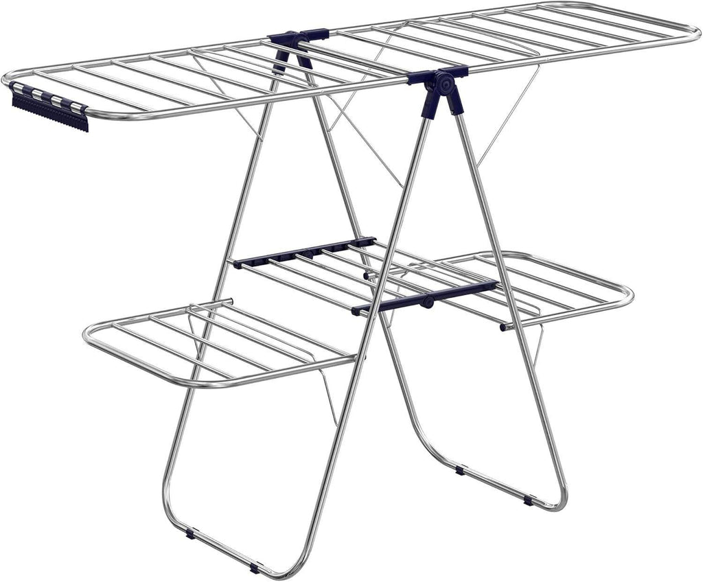 SONGMICS Free-Standing Foldable 2-Level Laundry Drying Rack
