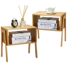 Load image into Gallery viewer, STORFEX: Bamboo Stackable End Tables (Set of 2)