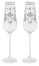 Load image into Gallery viewer, Maxwell &amp; Williams: White Christmas Prosecco Glasses - Silver (Set of 2 - 240ml)