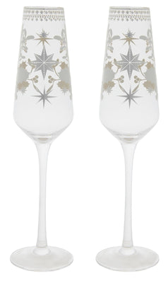 Maxwell & Williams: White Christmas Prosecco Glasses - Silver (Set of 2 - 240ml)