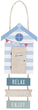 Load image into Gallery viewer, Relax Unwind Enjoy Beach Hut Hanging MDF Sign