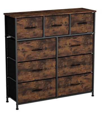 Fraser Country 9 Drawer Storage Chest - Rustic Walnut