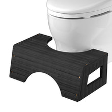 Load image into Gallery viewer, Non-Slip Bamboo Toilet Squat Stool - Black