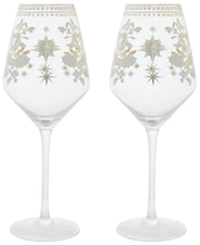 Load image into Gallery viewer, Maxwell &amp; Williams: White Christmas Wine Glasses - Silver (Set of 2 - 500ml)