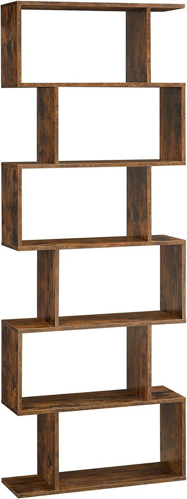 Vasagle Freestanding Decorative Wooden Bookcase - Rustic Brown