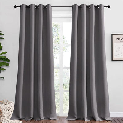 COMFEYA Outdoor and Indoor Blackout Curtains 130x240cm - Grey (2 Pack)