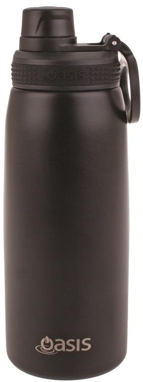 Oasis: Stainless Steel Double Wall Insulated Sports Bottle - Black (780ml)