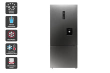 Load image into Gallery viewer, Kogan 412L Bottom Mount Fridge with Water Dispenser (Dark Stainless Steel)