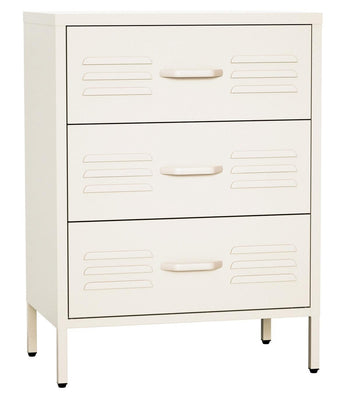 Fraser Country Milan Metal Storage Cabinet with 3 Drawers - Cream