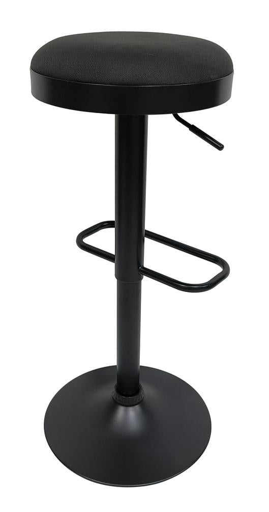 Fraser Country Set of 2 Adjustable Swivel Fabric Round Bar Stool - Black