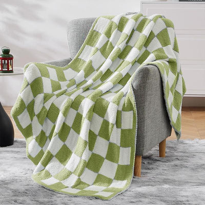 COMFEYA Cosy Checked Blanket 130x160CM - Green