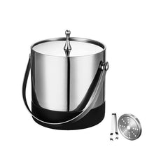 Load image into Gallery viewer, STORFEX 1.4L Stainless Steel Insulated Ice Bucket with Clip and Removable Strainer