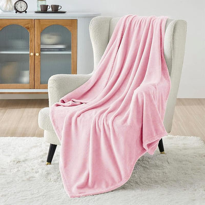 COMFEYA 180x200cm Ultra-Soft Fleece Blanket - Pink