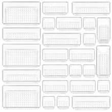 Load image into Gallery viewer, STORFEX 25 PCS Multifunctional Clear Plastic Drawer Organizers Set