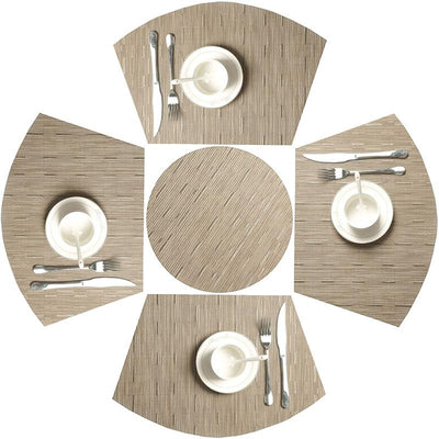 COMFEYA Woven PVC Placemats x5 - Khaki