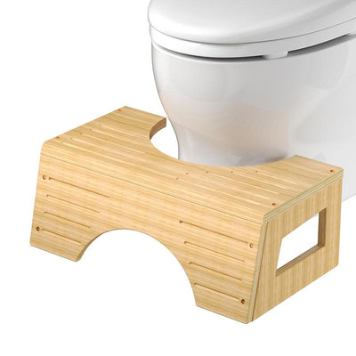 Non-Slip Bamboo Toilet Stool