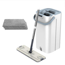 Load image into Gallery viewer, CLEANFOK Microfibre Mop with Bucket and 4 Washable Pads - White