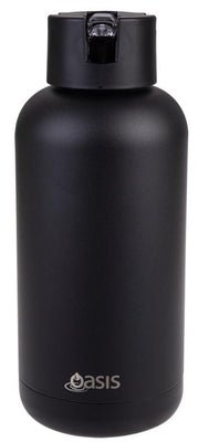 Oasis: Stainless Steel Ceramic MODA Triple Wall Insulated Drink Bottle - Black (1.5L)