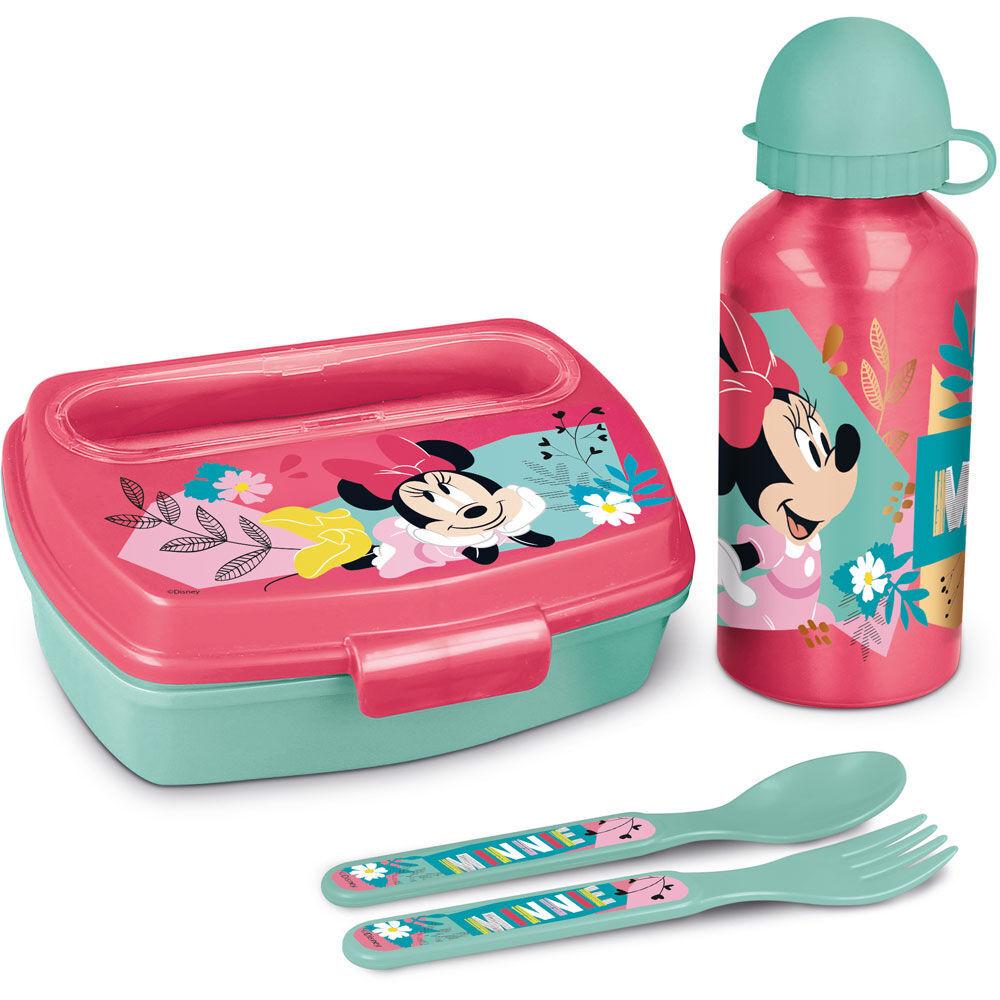 Disney: Minnie Lunchbox with Cutlery + Aluminium Bottle Set (400ml)
