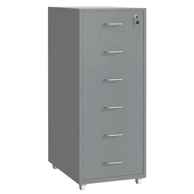 Gorilla Office - Mobile Metal 6 Drawer Cabinet -Grey