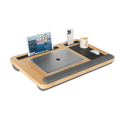 COMFEYA Lap Desk with Built-in Mouse Pad & Wrist Support - Wood