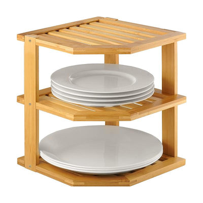 STORFEX Cabinet Dish Organizer - Natural Wood