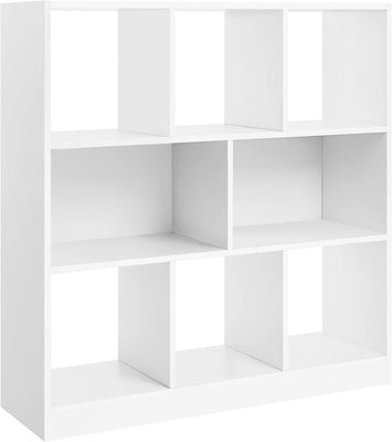 Vasagle Wooden Free Standing Bookcase with Open Cubes and Shelves - White