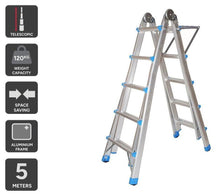 Load image into Gallery viewer, Certa 5m Multipurpose Telescopic Foldable Ladder with Platform
